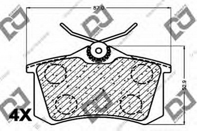 DJ PARTS bp1189 -  Комплект тормозных колодок, дисковый тормоз